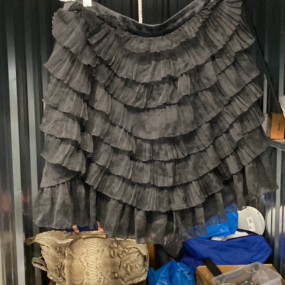 NWOT Boutique ruffled mini skirt in black